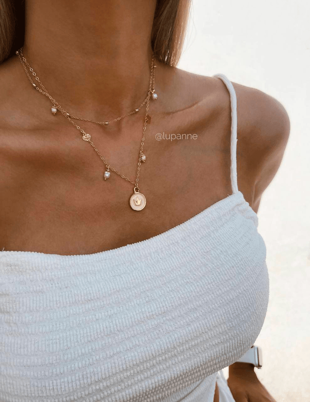 Collier double Coronita Rosa