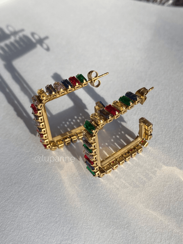 Boucles d'oreilles Créoles Carrées Calima
