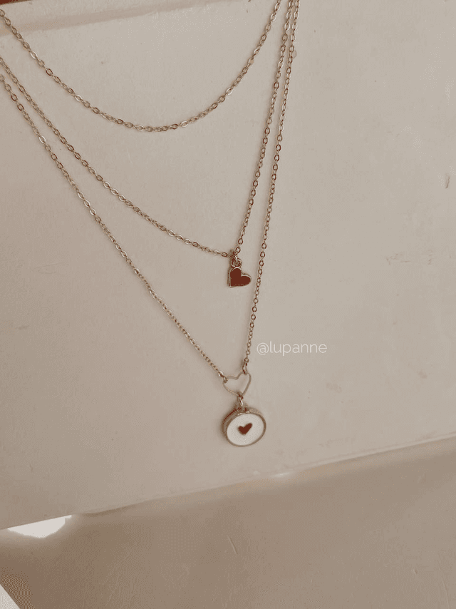 Triple collier Corazon Rojo 
