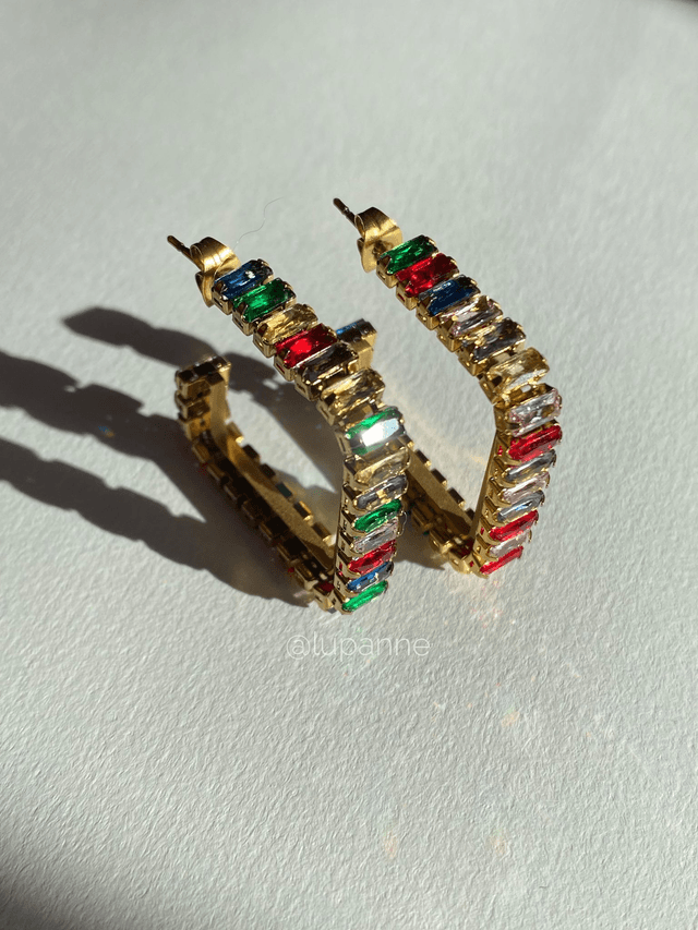Boucles d&#039;oreilles Créoles Carrées Calima
